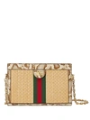 GUCCI OPHIDIA STRAW SMALL SHOULDER BAG