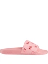Gucci Pursuit Gg Logo Slide Sandal In Pink