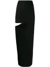 RICK OWENS RICK OWENS CUT OUT MAXI SKIRT - 黑色