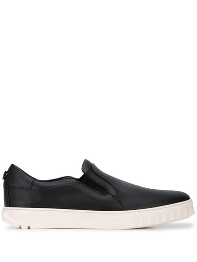 Ferragamo Men's Cruise Slip-on Skater Sneaker In Black