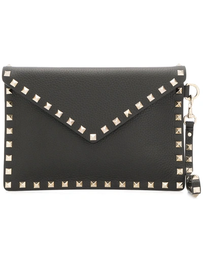 Valentino Garavani Rockstud Envelope Clutch In Black