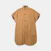 BURBERRY BURBERRY | Solid to Check Reversible Cape in Camel Wool