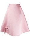 PRADA PRADA DOUBLE SATIN POODLE SKIRT WITH BOW - PINK