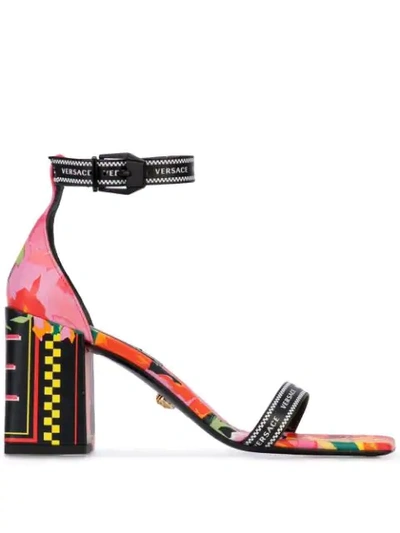 Versace Multicolor Women's Floralmania Print Sandals In Multicolour