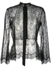 OLIVIER THEYSKENS OLIVIER THEYSKENS SHEER LACE BLOUSE - BLACK