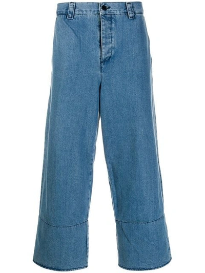 Sunnei Cropped Straight-leg Jeans In Washeddenim