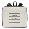 THOM BROWNE THOM BROWNE BLACK AND WHITE PAPER LABEL ZIP-TOP BOOK BACKPACK