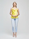 L Agence Kay Cowl-neck Silk Charmeuse Tank In Yellow