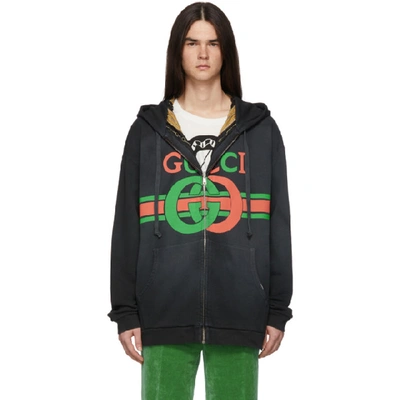 Gucci Reversible Sweatshirt With Interlocking G In Black