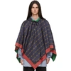 GUCCI NAVY HOODED PONCHO