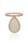 NINA RUNSDORF 18K ROSE GOLD OPAL AND DIAMOND FLIP RING,712916