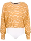 ANDREA MARQUES PRINTED CROPPED TOP