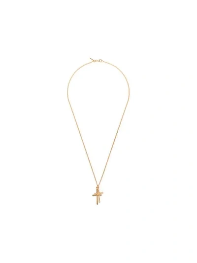 Emanuele Bicocchi Engraved Cross Necklace In Gold
