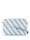 MICHAEL MICHAEL KORS MICHAEL MICHAEL KORS JET SET MONOGRAM CROSSBODY BAG - BLUE