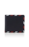 THOM BROWNE Airmail-Print Pebble-Grain Leather Billfold Wallet ,MAW023A-05577