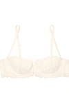 LA PERLA PETIT JARDIN EMBROIDERED STRETCH-TULLE UNDERWIRED BRA