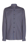 LANVIN CHECKED COTTON-POPLIN BUTTON-UP SHIRT,714506