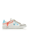 OFF-WHITE 2.0 DISTRESSED PVC-TRIMMED SUEDE AND LEATHE,714698