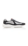 Prada Men Two-tone Leather And Tech Fabric Sneakers In Multi