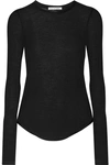 FRANCES DE LOURDES ROMY SLUB CASHMERE AND SILK-BLEND TOP