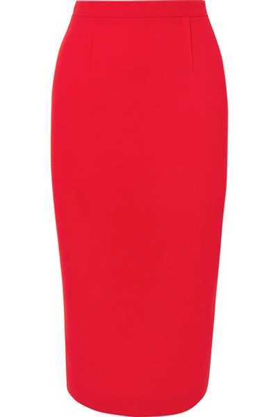 Roland Mouret Arreton High-waist Wool-crepe Pencil Skirt In Red