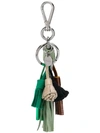 PRADA PRADA LEATHER TASSEL KEYRING - GREEN