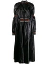 Loewe Embroidered Leather Midi Dress In Black