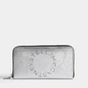 STELLA MCCARTNEY STELLA MCCARTNEY | Stella Logo Zip Around Wallet in Silver Eco Metallic Paper Alter Nappa