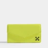 OFF-WHITE Long Wallet in Neon Yellow Calfskin