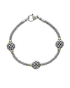 Lagos Sterling Silver Bracelet With Caviar Stations In Silver/gold