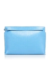 LOEWE T-POUCH REPEAT EMBOSSED LEATHER CLUTCH,718109