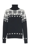 Loewe Snowflake Intarsia Knit Turtleneck In Black/white