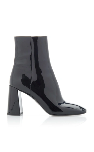 Prada Women's Patent-leather Ankle Boot In Black,red