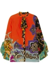 ETRO PUSSY-BOW PRINTED SILK CREPE DE CHINE BLOUSE