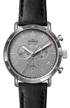SHINOLA THE CANFIELD SPORT CHRONOGRAPH LEATHER STRAP WATCH, 45MM,S0120141500