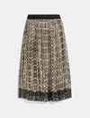 COACH COACH METALLIC PLEATED SKIRT - WOMEN'S,75680 O48 6