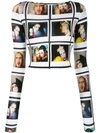 JEREMY SCOTT POLAROID PRINT CROPPED SWEATSHIRT