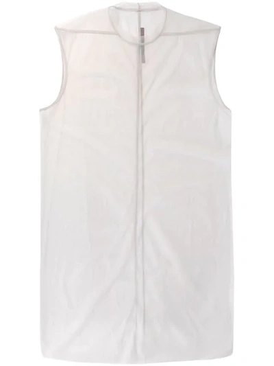 Rick Owens Sheer Tunic Top In Neutrals