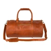 MAHI LEATHER Buffalo Leather Weekend Classic Duffle/Holdall - Overnight Gym Bag In Tan