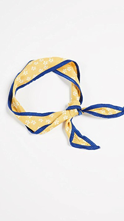 Free People Dixie Printed Hair / Neck Tie In Yellow Combo