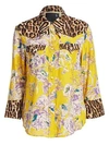 R13 Exaggerated Floral & Leopard Cowboy Shirt