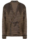 HAIDER ACKERMANN HAIDER ACKERMANN 正方形花纹超大款西装夹克 - 棕色