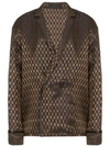 Haider Ackermann Cara Checked Double-breasted Linen And Silk-blend Jacket In Brown