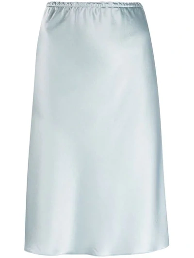 Alexa Chung Alexachung Woman Gathered Satin-crepe Skirt Sky Blue