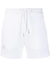 THOM BROWNE THOM BROWNE RWB STRIPE PIQUÉ SHORTS - WHITE