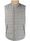 BRUNELLO CUCINELLI CHECKED PADDED GILET