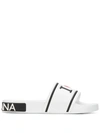 Dolce & Gabbana Logo Rubber Slides In White