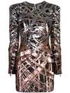 BALMAIN SEQUINNED MINI DRESS