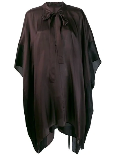 Haider Ackermann 短袖伞摆罩衫 - 黑色 In 068 - Chocolate