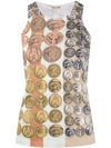 ROBERTO CAVALLI STRIPES & COINS KNITTED TANK TOP
